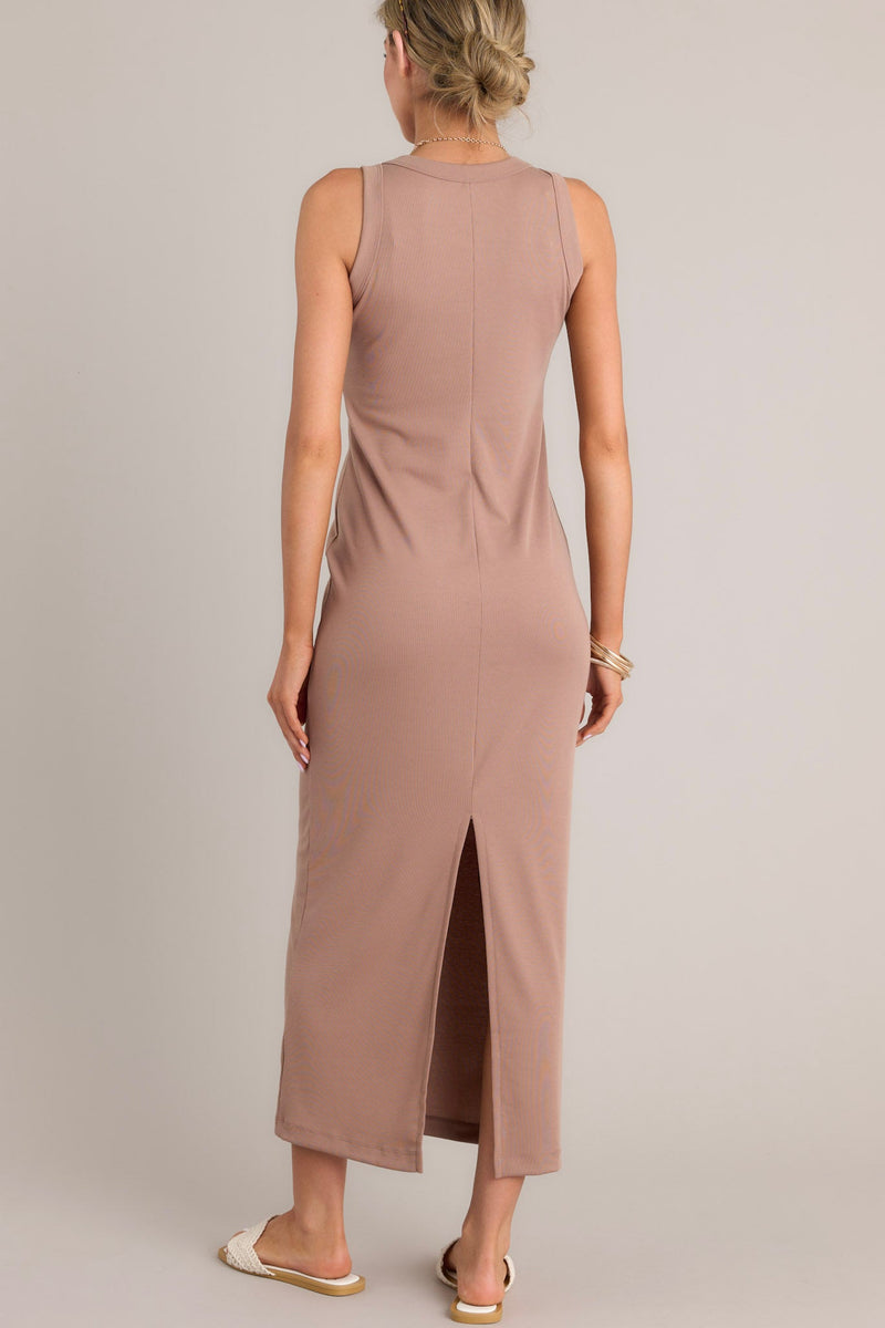 Tranquil Waters Mocha Maxi Dress