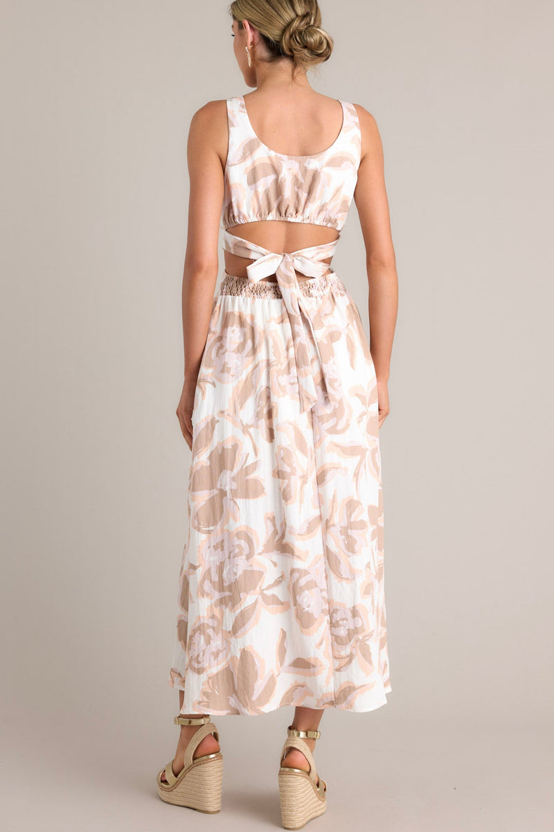 Radiant Day White Floral Cutout Maxi Dress