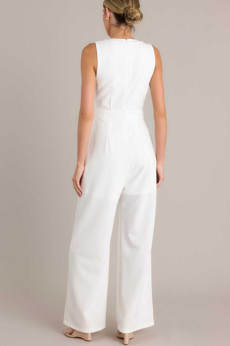 Luminous Bliss White Sleeveless Jumpsuit