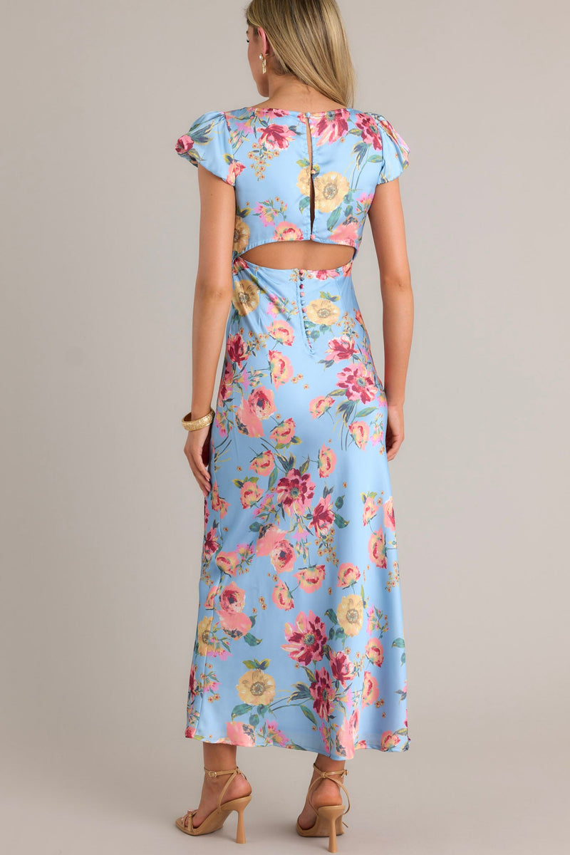 No One Better Sky Blue Floral Maxi Dress