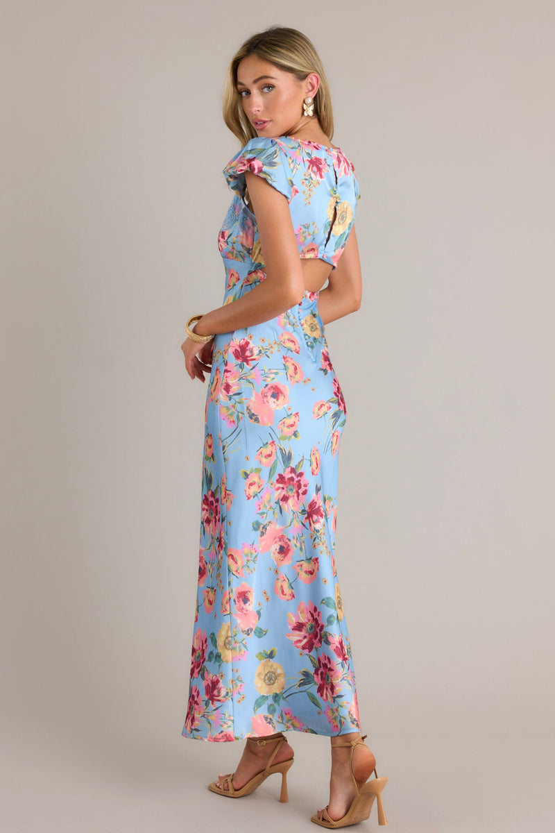 No One Better Sky Blue Floral Maxi Dress