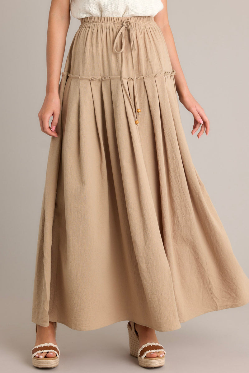 Harmony Flow 100% Cotton Tan Maxi Skirt