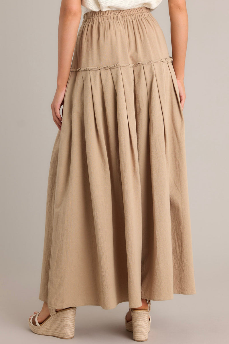 Harmony Flow 100% Cotton Tan Maxi Skirt