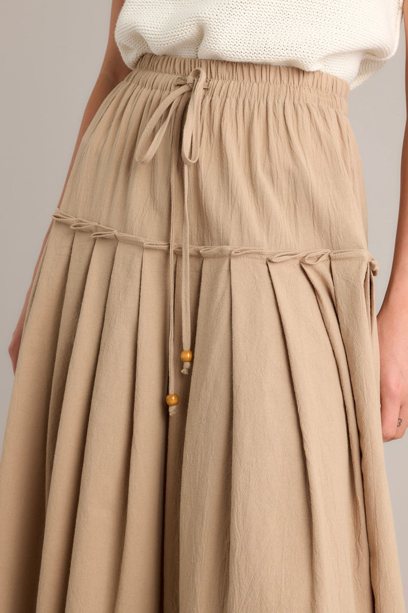 Harmony Flow 100% Cotton Tan Maxi Skirt