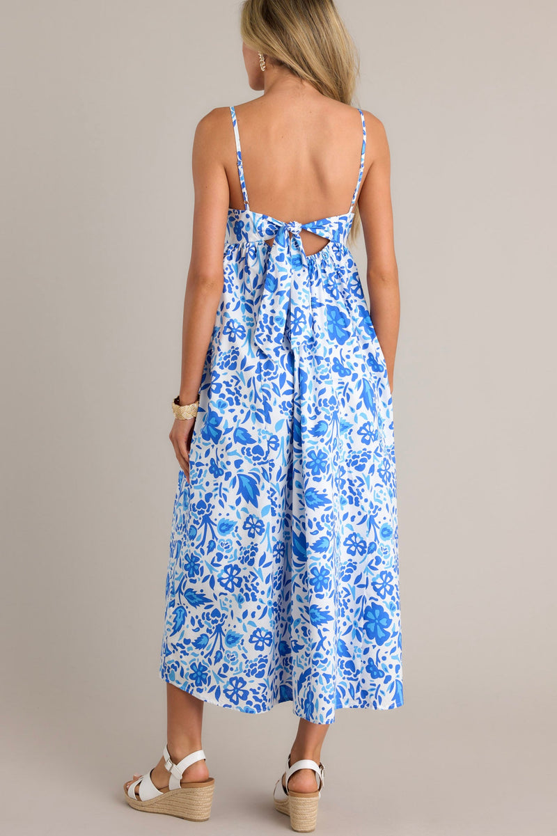 Blooming Romance Blue Floral Maxi Dress