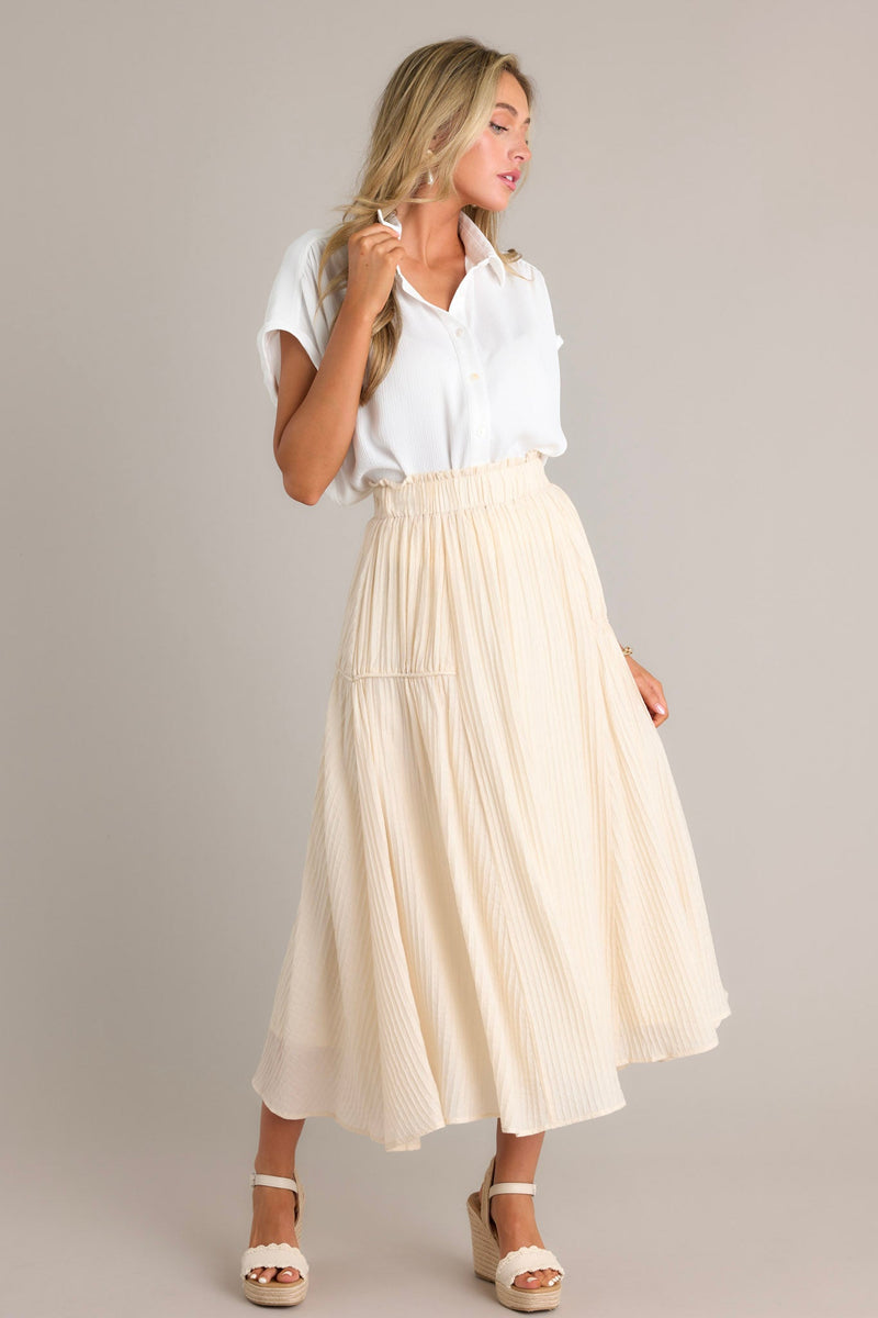 Infinite Allure Beige Maxi Skirt