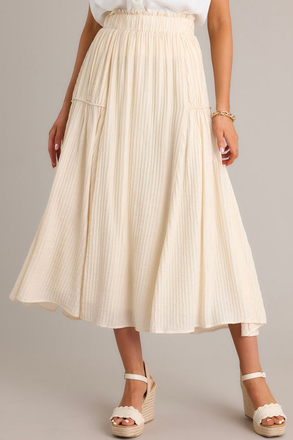 Infinite Allure Beige Maxi Skirt