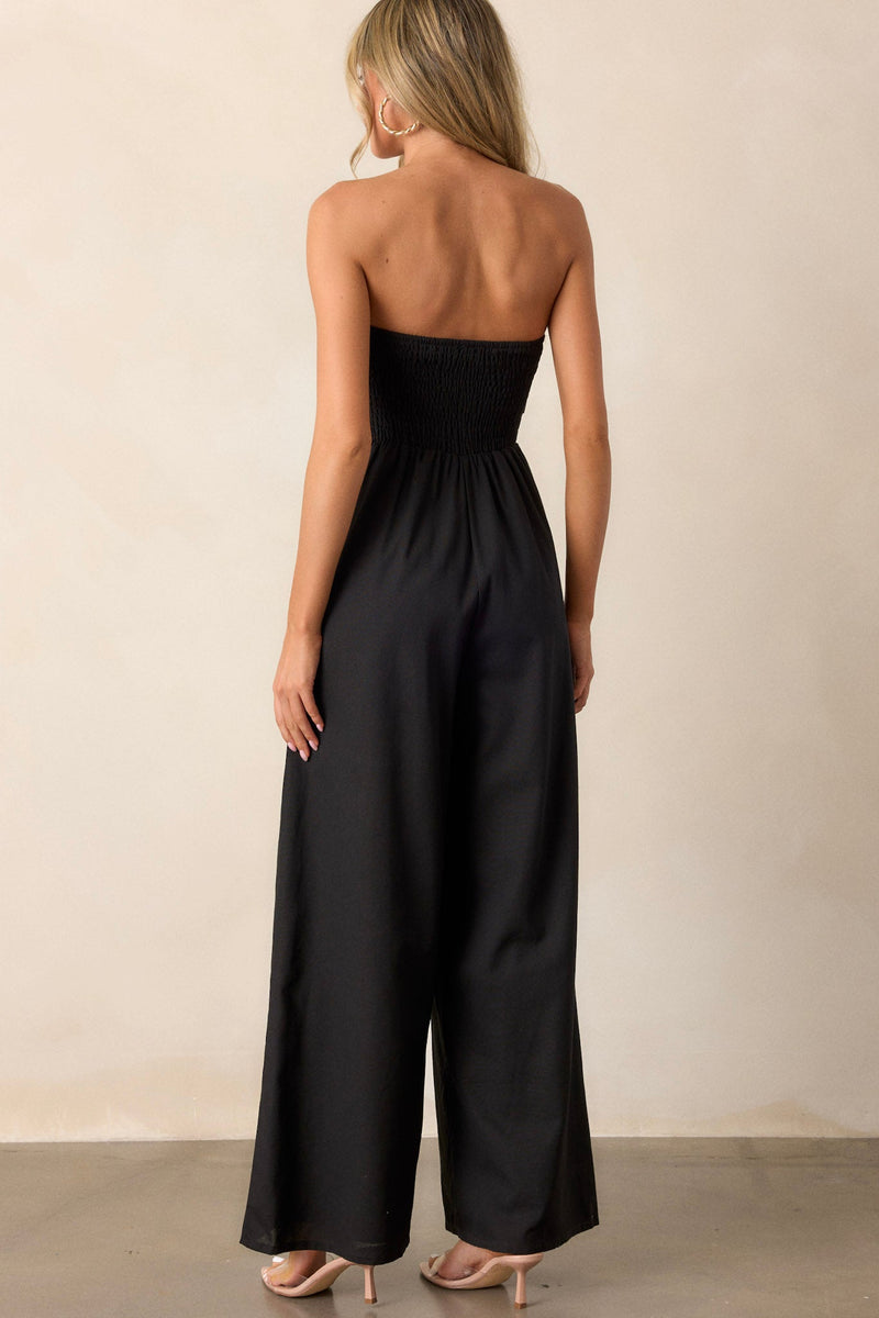 Running Out Of Time Black Strapless Jumpsuit