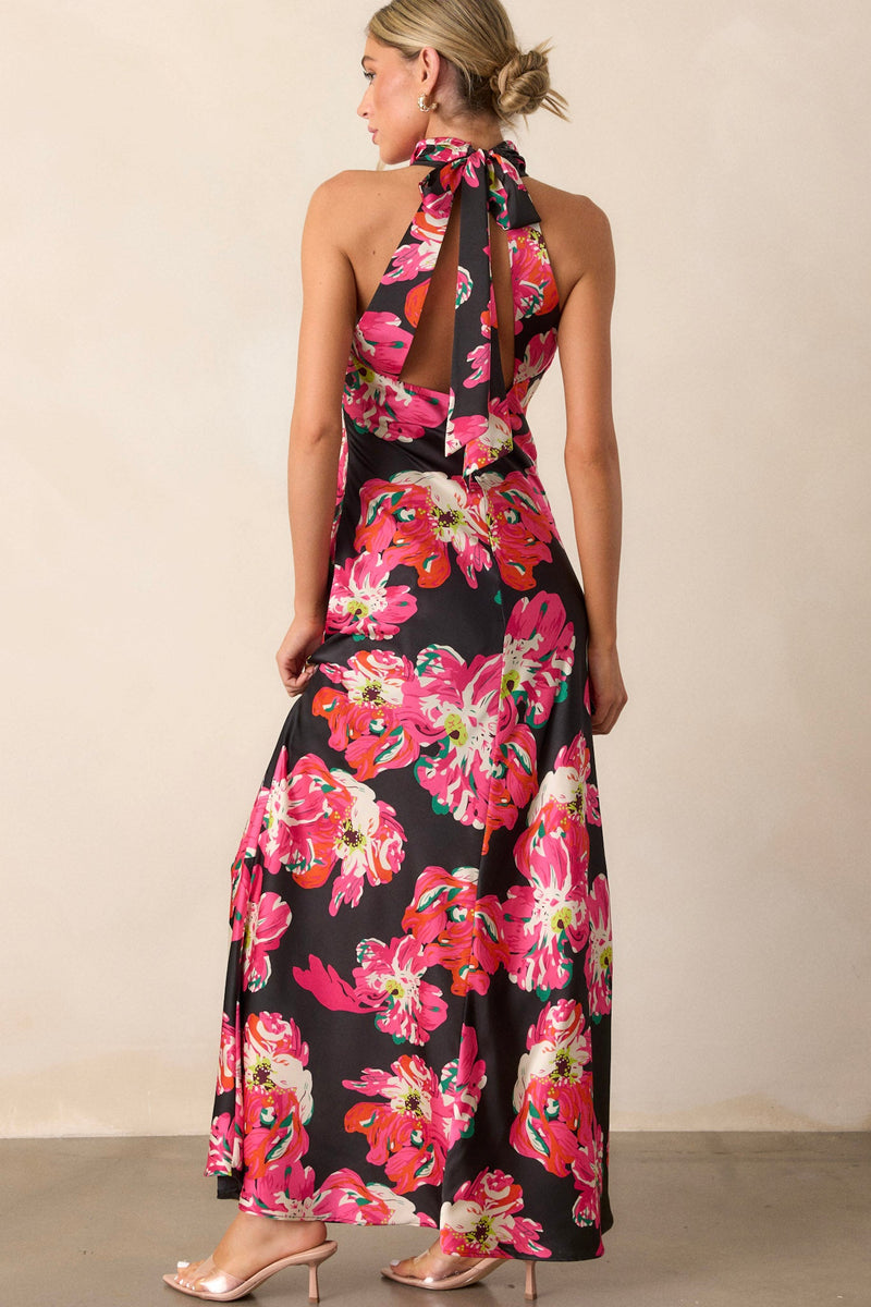 Vibrant Daze Black Floral Maxi Dress