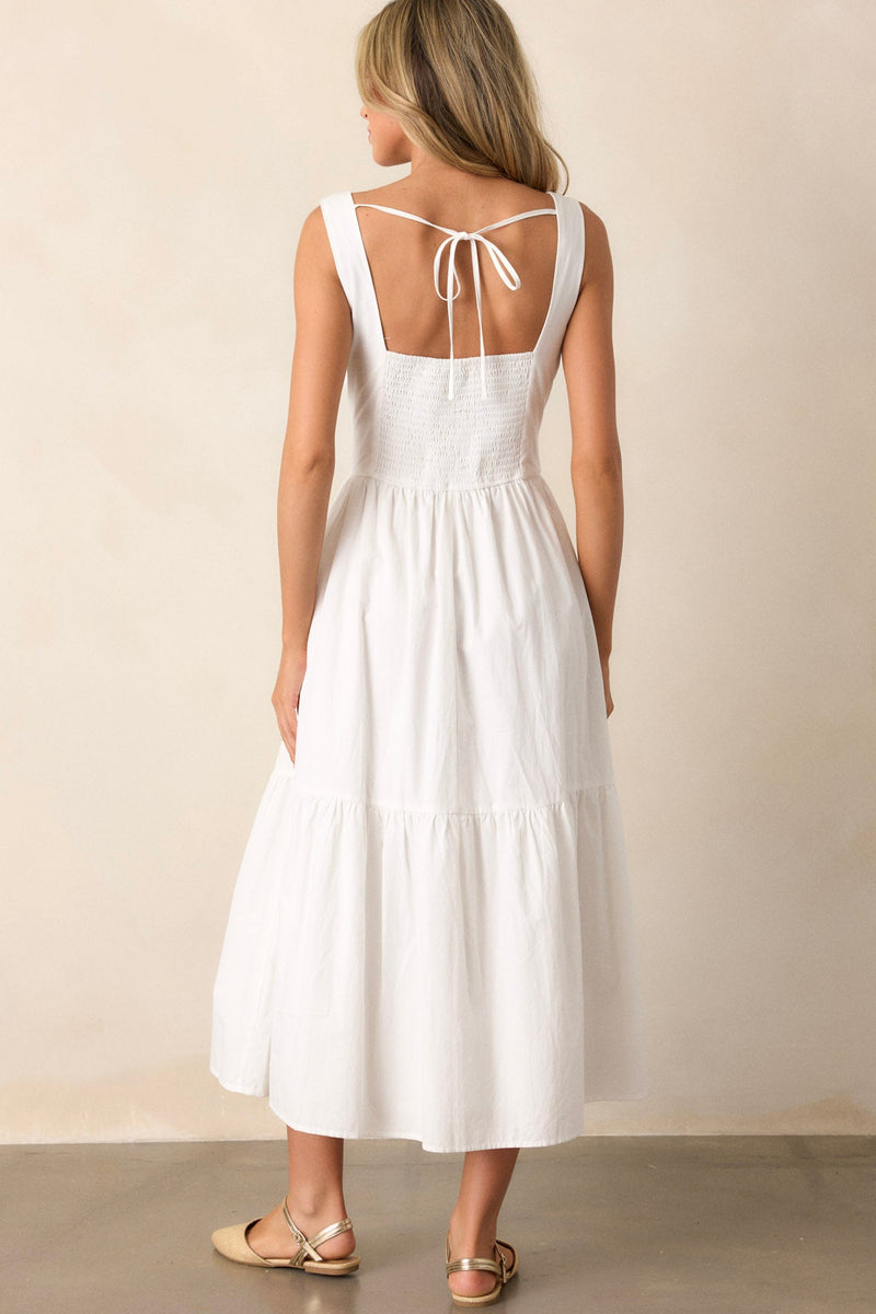 Be Good To Me White Cutout Midi Dress