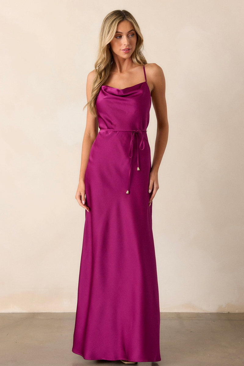 Gleaming Glam Magenta Maxi Dress