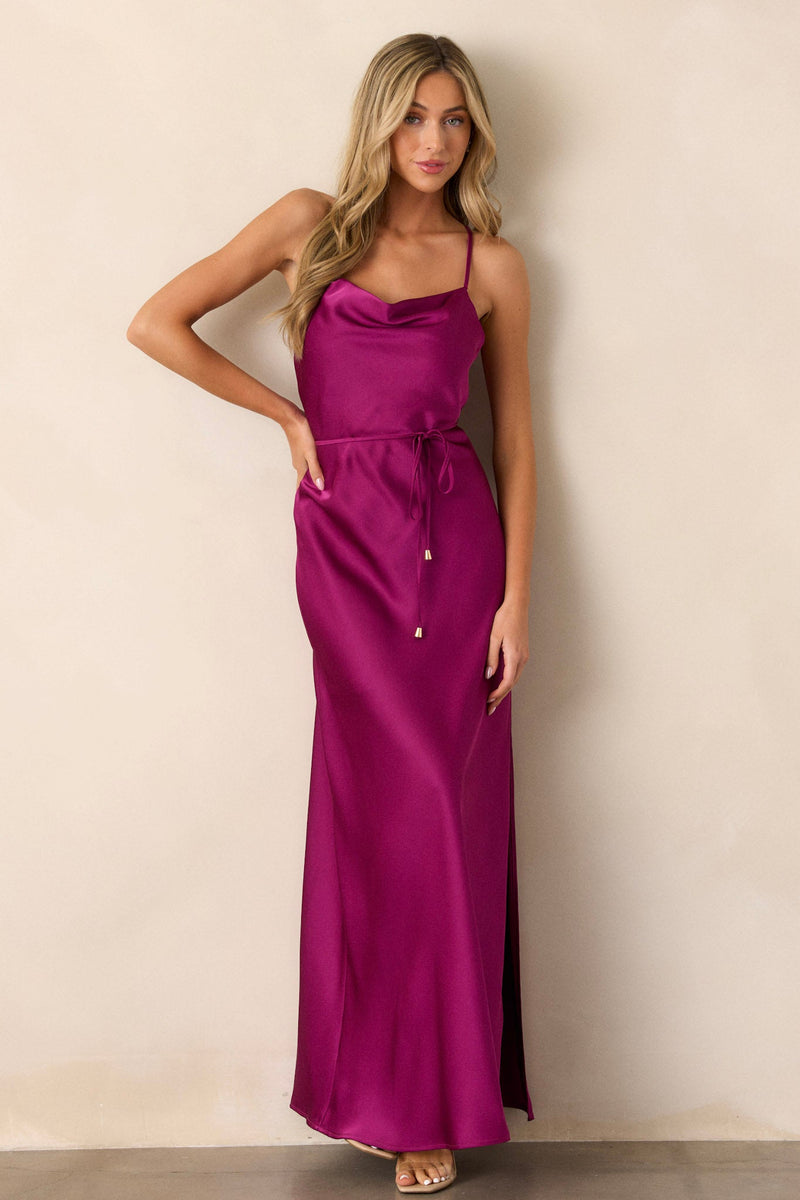 Gleaming Glam Magenta Maxi Dress