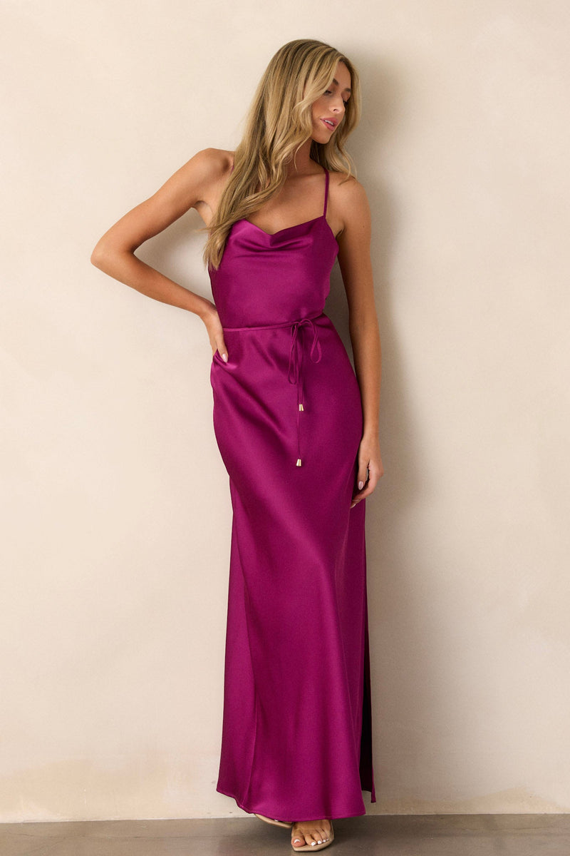 Gleaming Glam Magenta Maxi Dress