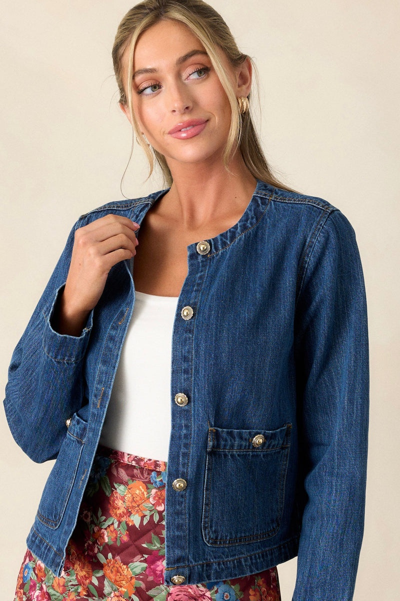 Leave It To Me Dark Wash Denim Jacket