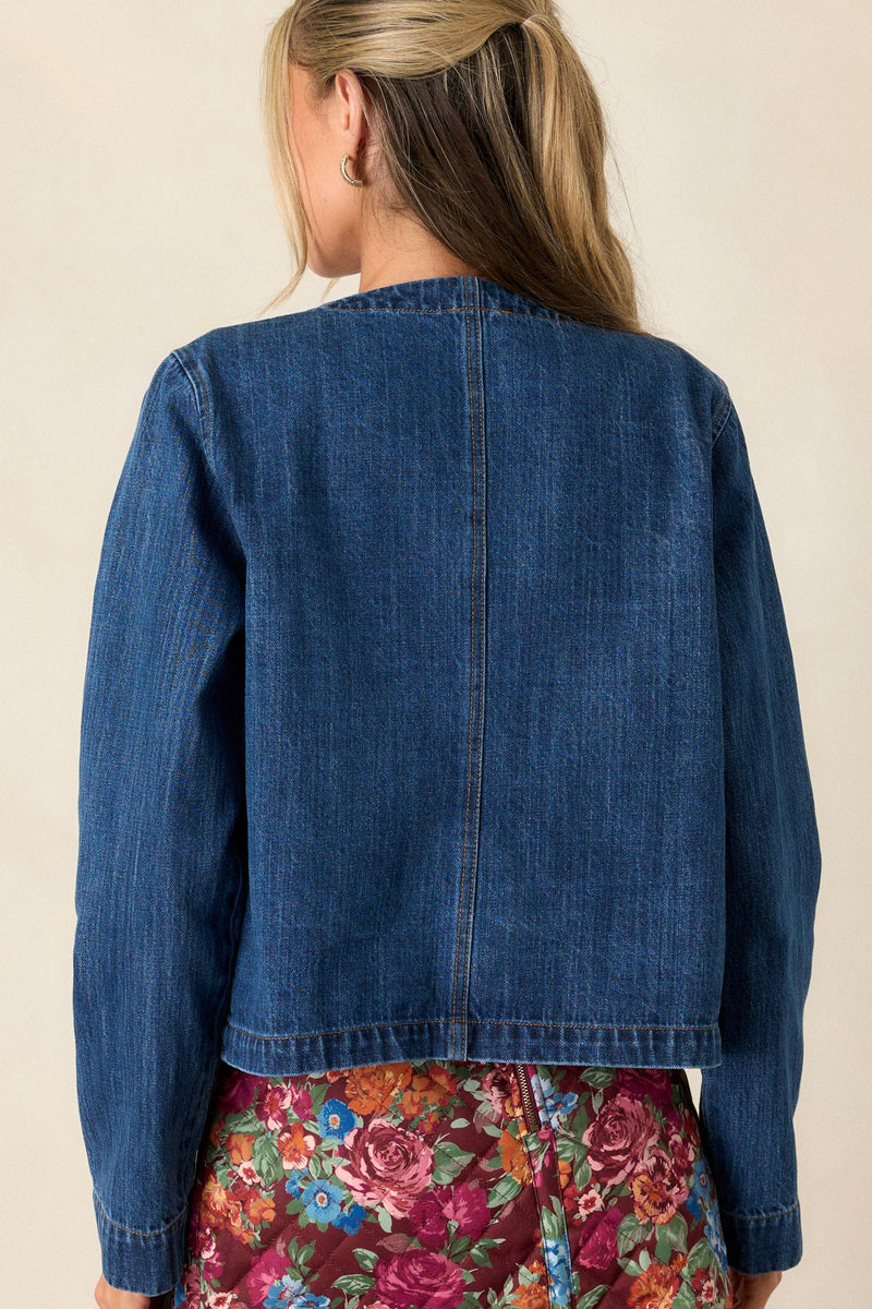 Leave It To Me Dark Wash Denim Jacket