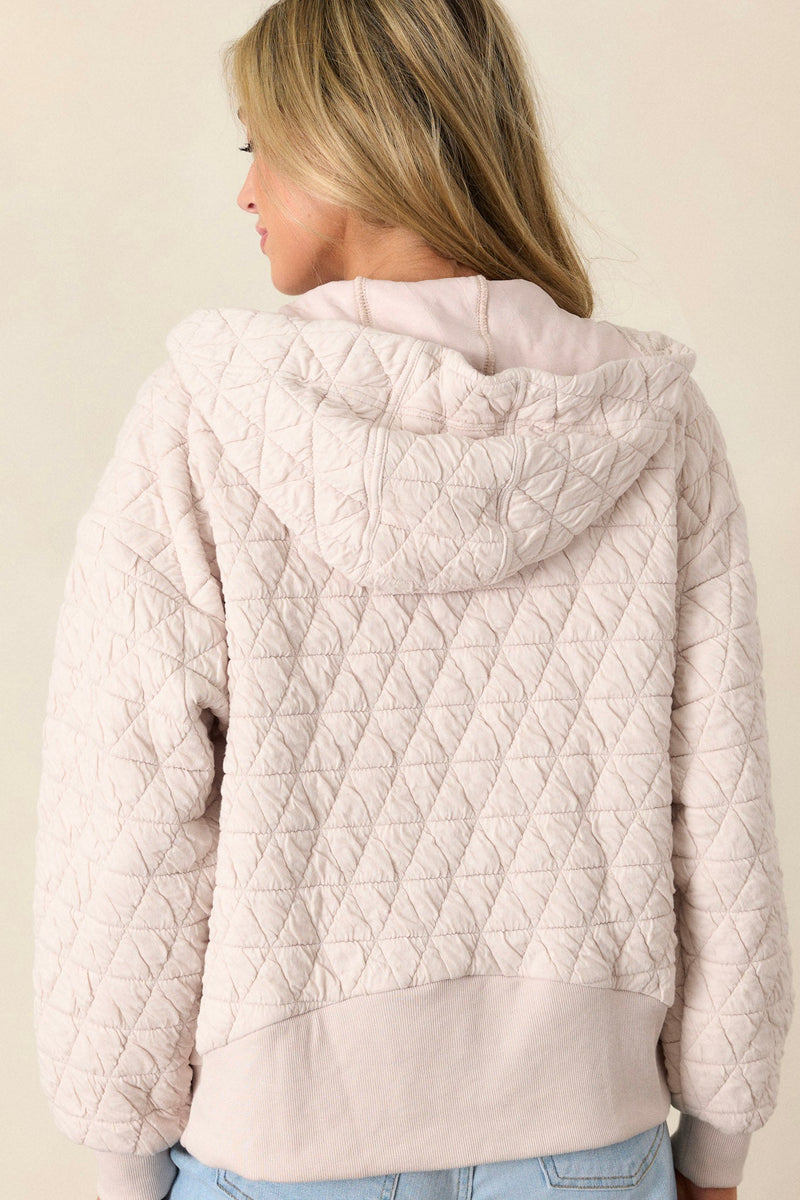 Stormy Skies Ivory Quilted Jacket