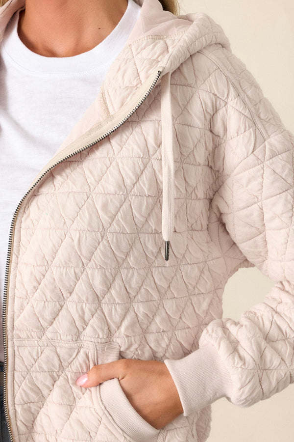 Stormy Skies Ivory Quilted Jacket