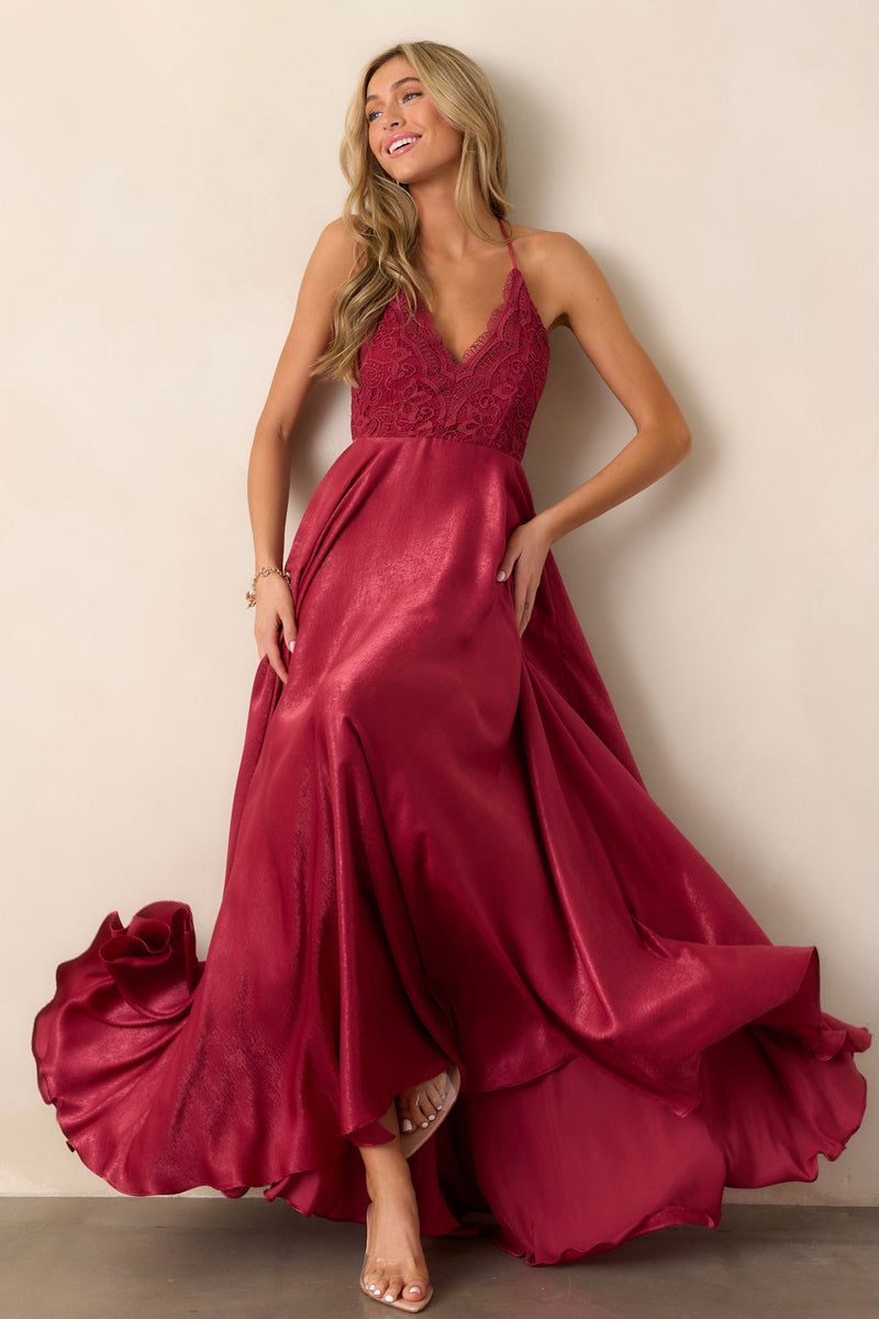 Presence Of Love Cranberry Maxi Dress