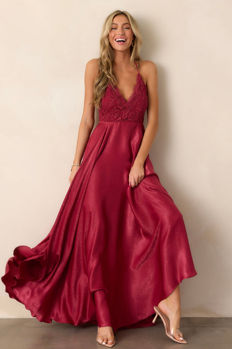 Presence Of Love Cranberry Maxi Dress