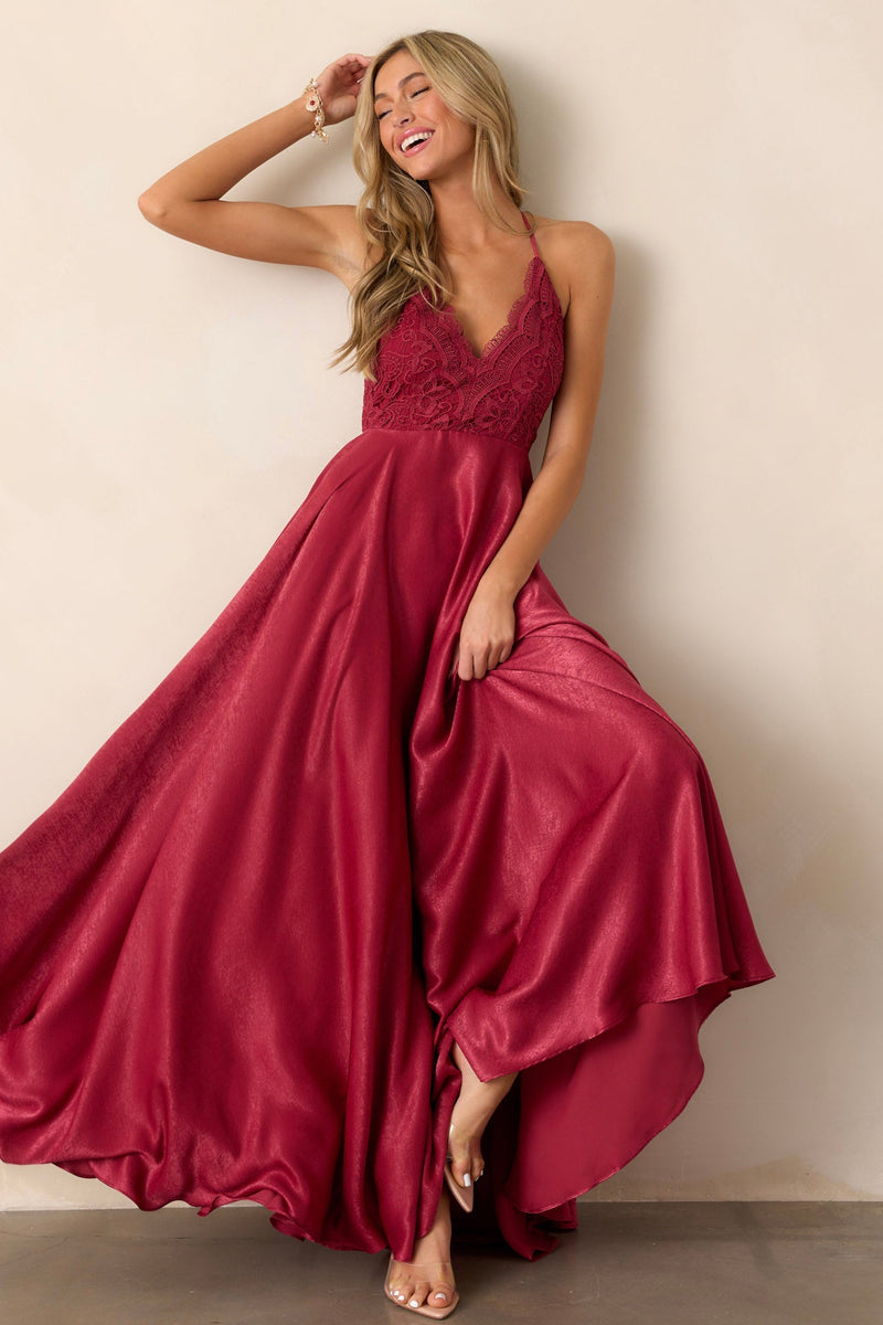 Presence Of Love Cranberry Maxi Dress