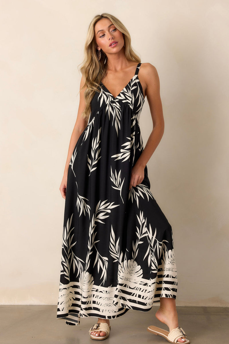 Bohemian Life Black Floral Maxi Dress