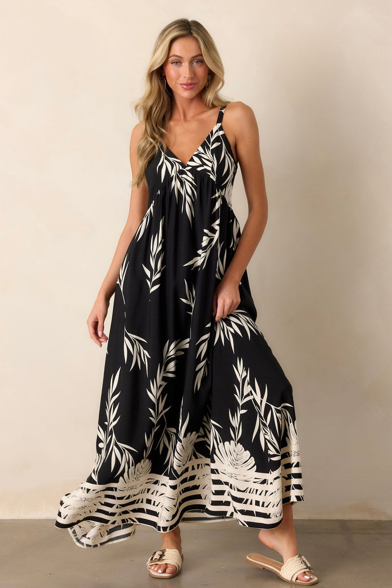 Bohemian Life Black Floral Maxi Dress