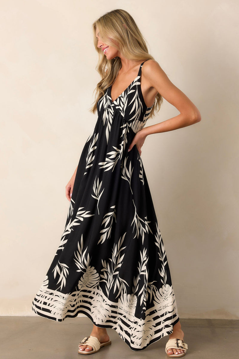 Bohemian Life Black Floral Maxi Dress