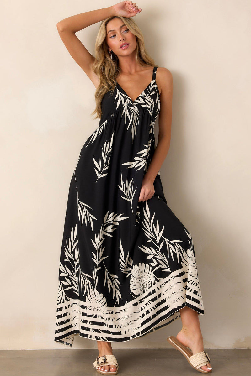 Bohemian Life Black Floral Maxi Dress