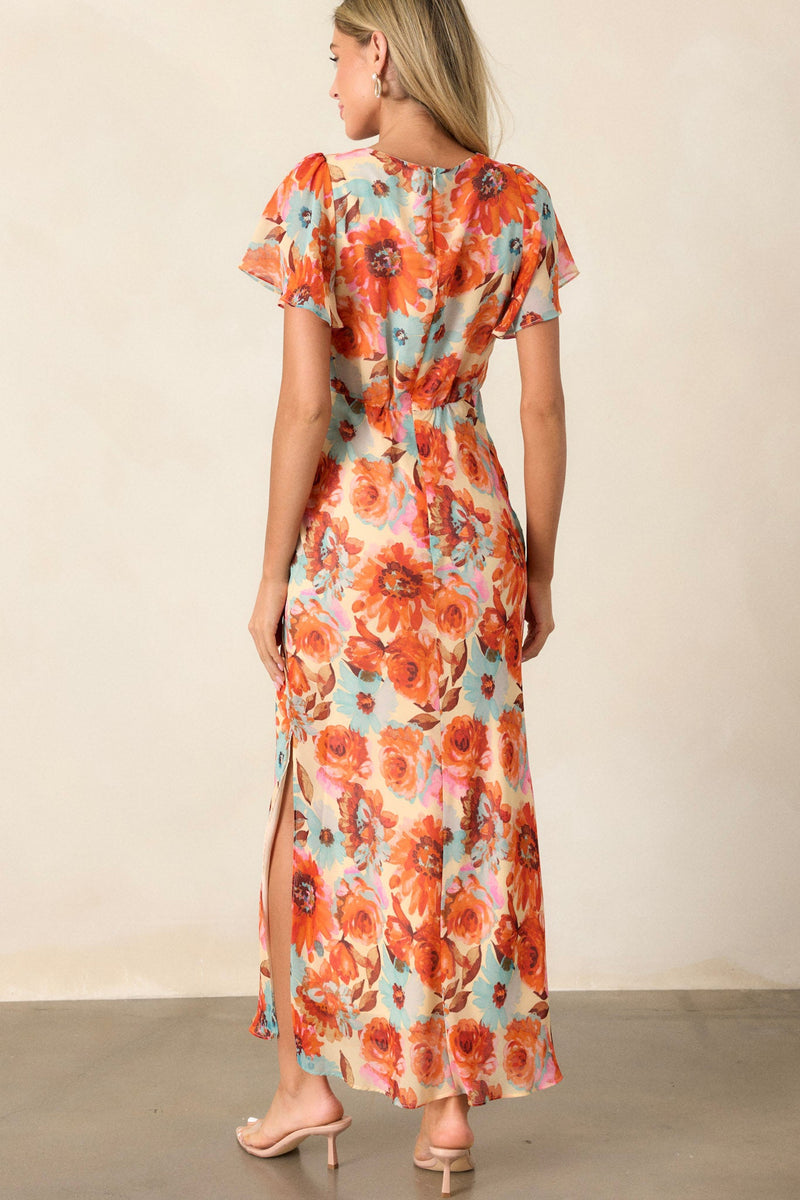 Sunshine of Your Love Orange Multi Floral Maxi Dress