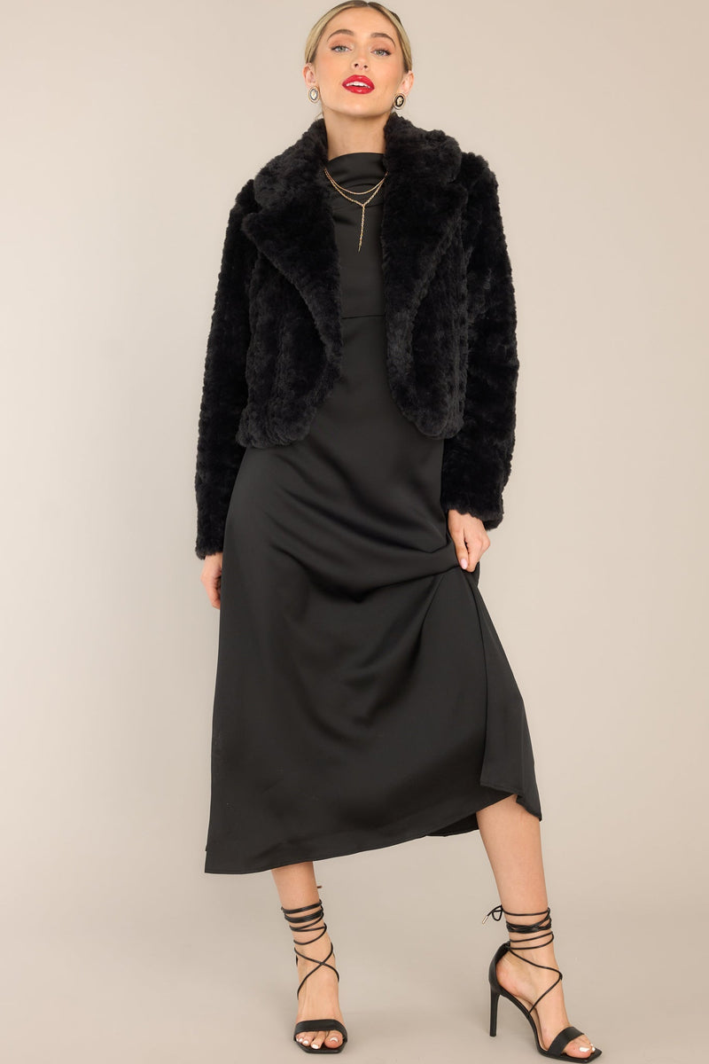 Arctic Glamour Faux Fur Black Jacket