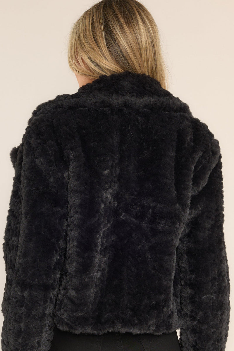 Arctic Glamour Faux Fur Black Jacket