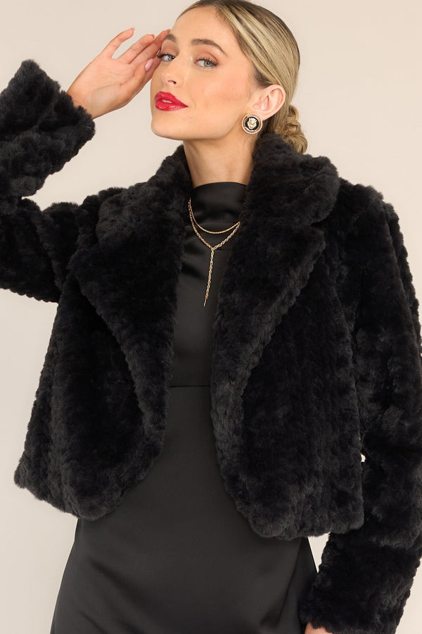 Arctic Glamour Faux Fur Black Jacket