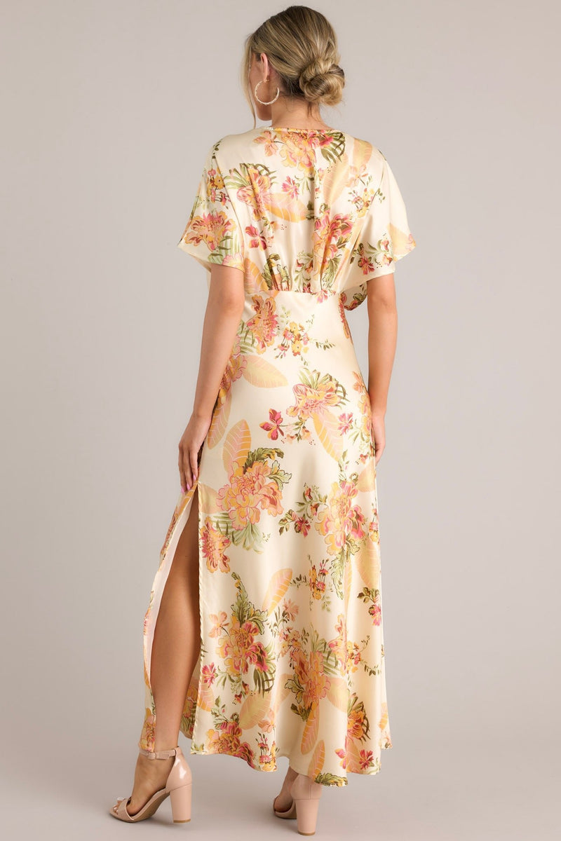 Frames Of Bliss Beige Floral Maxi Dress