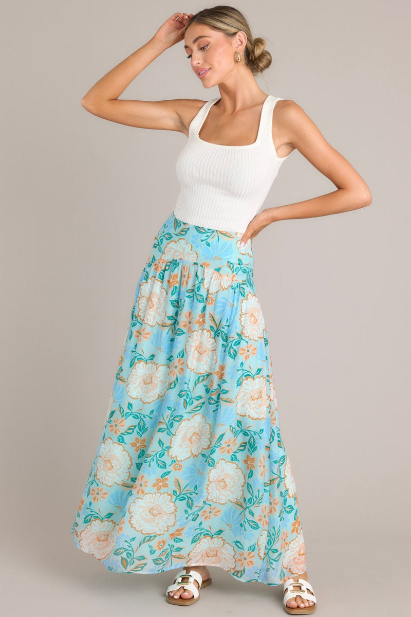 MINKPINK Evelyn Light Blue Maxi Skirt