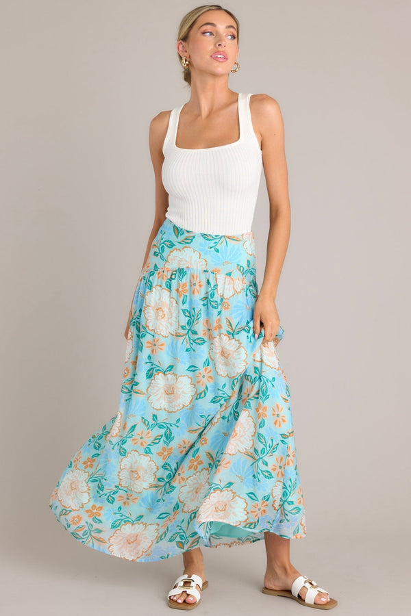 MINKPINK Evelyn Light Blue Maxi Skirt