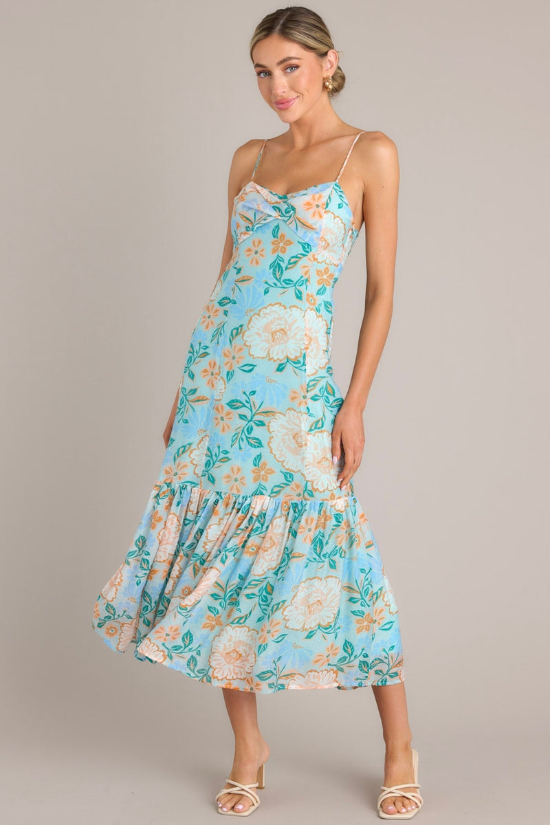 MINKPINK Evelyn Light Blue Strappy Midaxi Dress